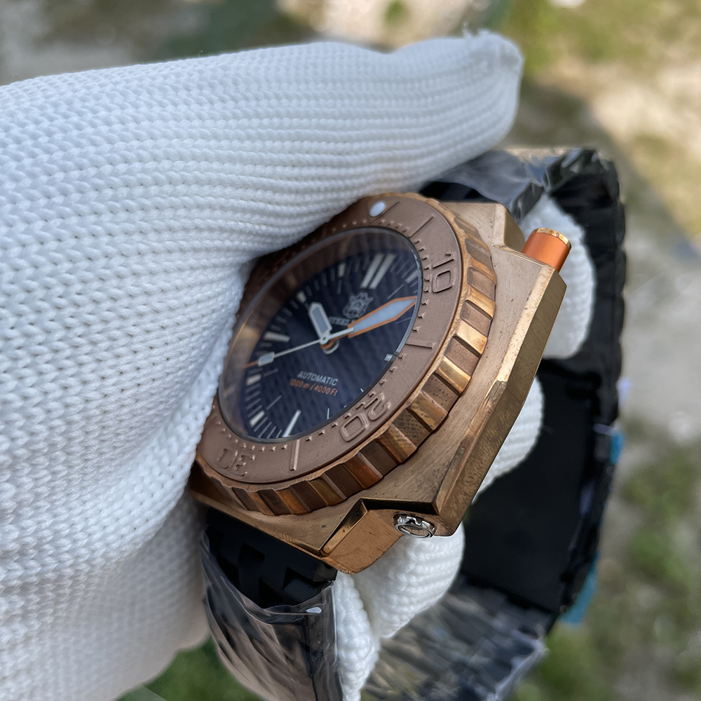 STEELDIVE Official SD1969S 56MM Oversize Solid Bronze Case Swiss Luminous 1200M Waterproof NH35 Automatic Proplof Mens Dive Watch