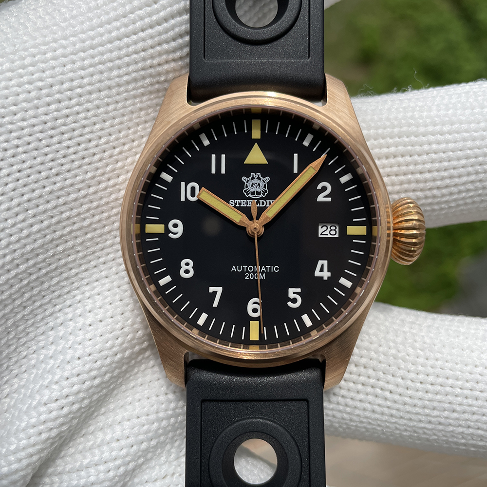 STEELDIVE Official SD1928S Small Size 39MM Solid Bronze Sapphire Glass  200M Waterproof NH35 Automatic Mens Dive Watch