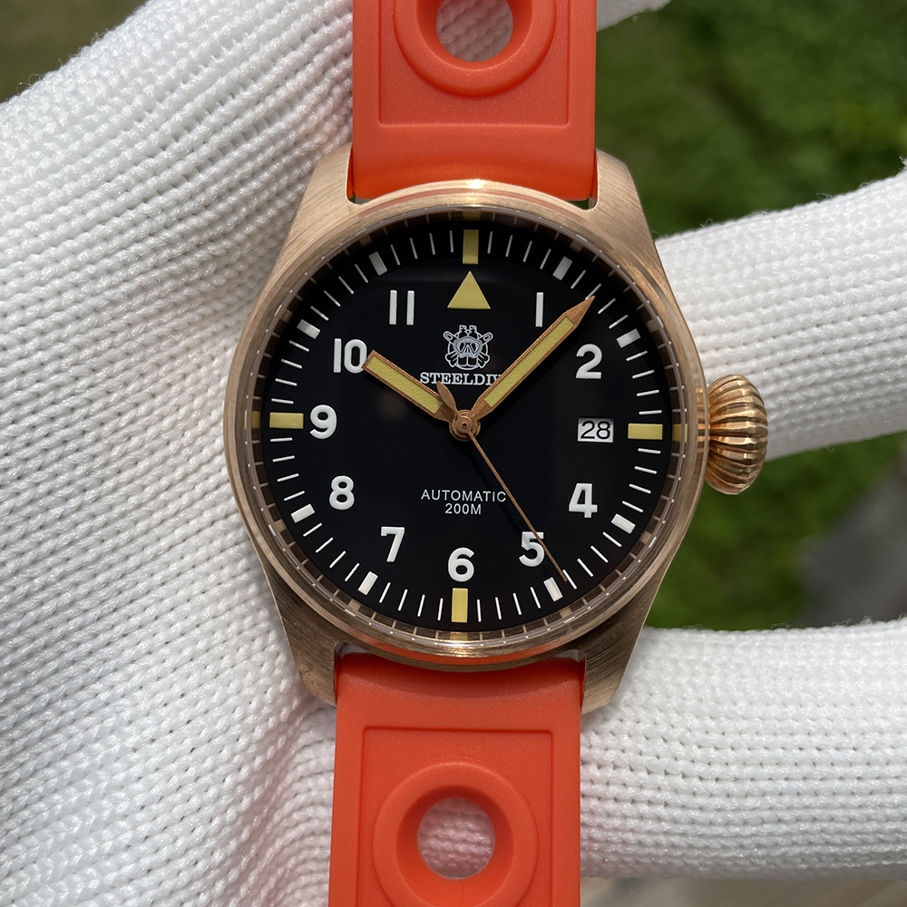 STEELDIVE Official SD1928S Small Size 39MM Solid Bronze Sapphire Glass  200M Waterproof NH35 Automatic Mens Dive Watch