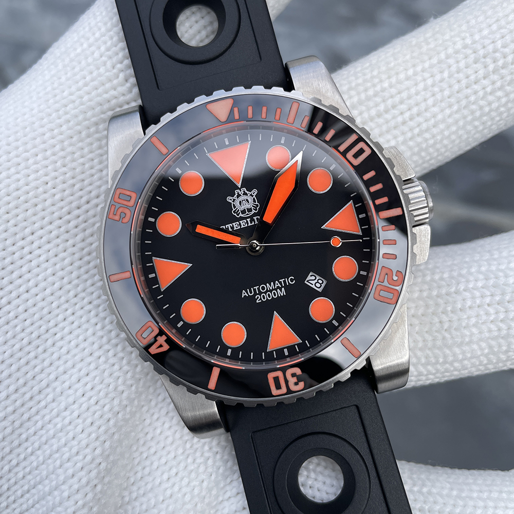 [Copy]2025 New Arrival STEELDIVE Mens Watch SD1987 46.5MM Steel Case Super Luminous 200Bar Ceramic Bezel Mens Dive Watch with Valve