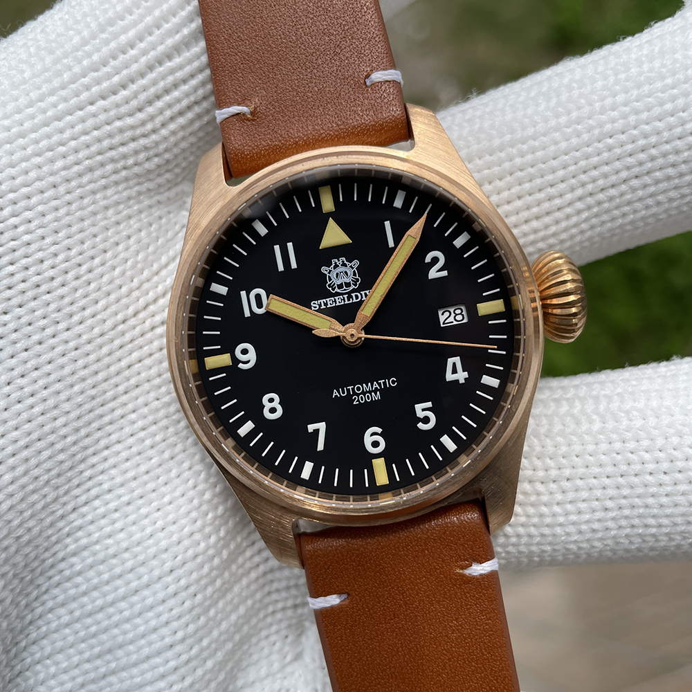 STEELDIVE Official SD1928S Small Size 39MM Solid Bronze Sapphire Glass  200M Waterproof NH35 Automatic Mens Dive Watch
