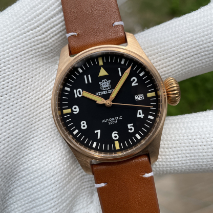 STEELDIVE Official SD1928S Small Size 39MM Solid Bronze Sapphire Glass  200M Waterproof NH35 Automatic Mens Dive Watch