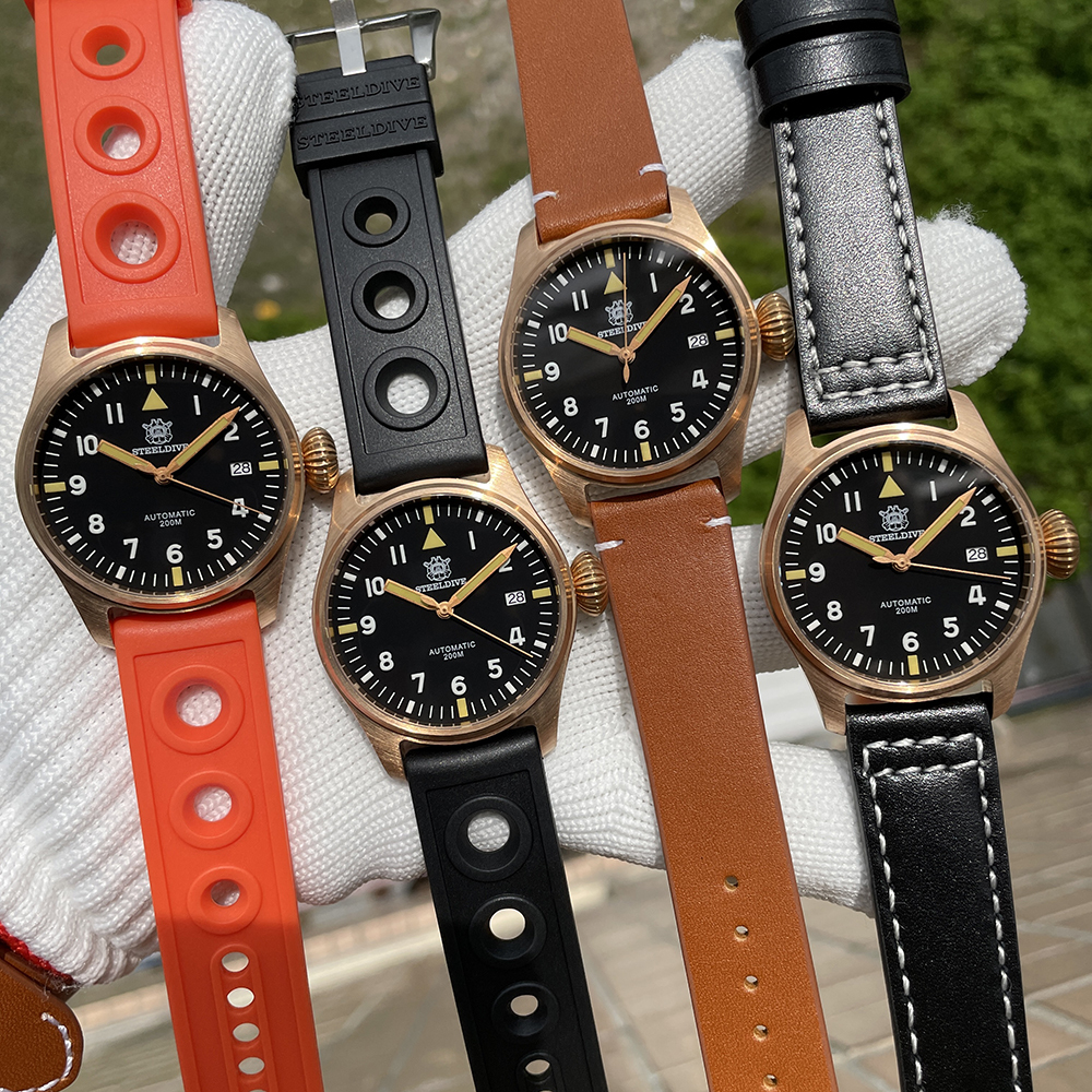 STEELDIVE Official SD1928S Small Size 39MM Solid Bronze Sapphire Glass  200M Waterproof NH35 Automatic Mens Dive Watch