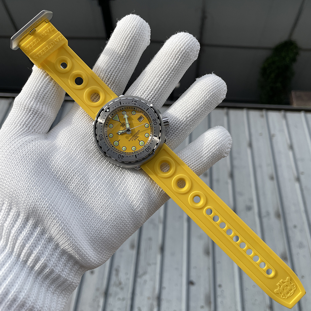 STEELDIVE Official SD1986 Steel Bezel 47.5MM Case Super Luminous Sapphire Glass 300M Waterproof NH35 Automatic Mens Dvie Watch