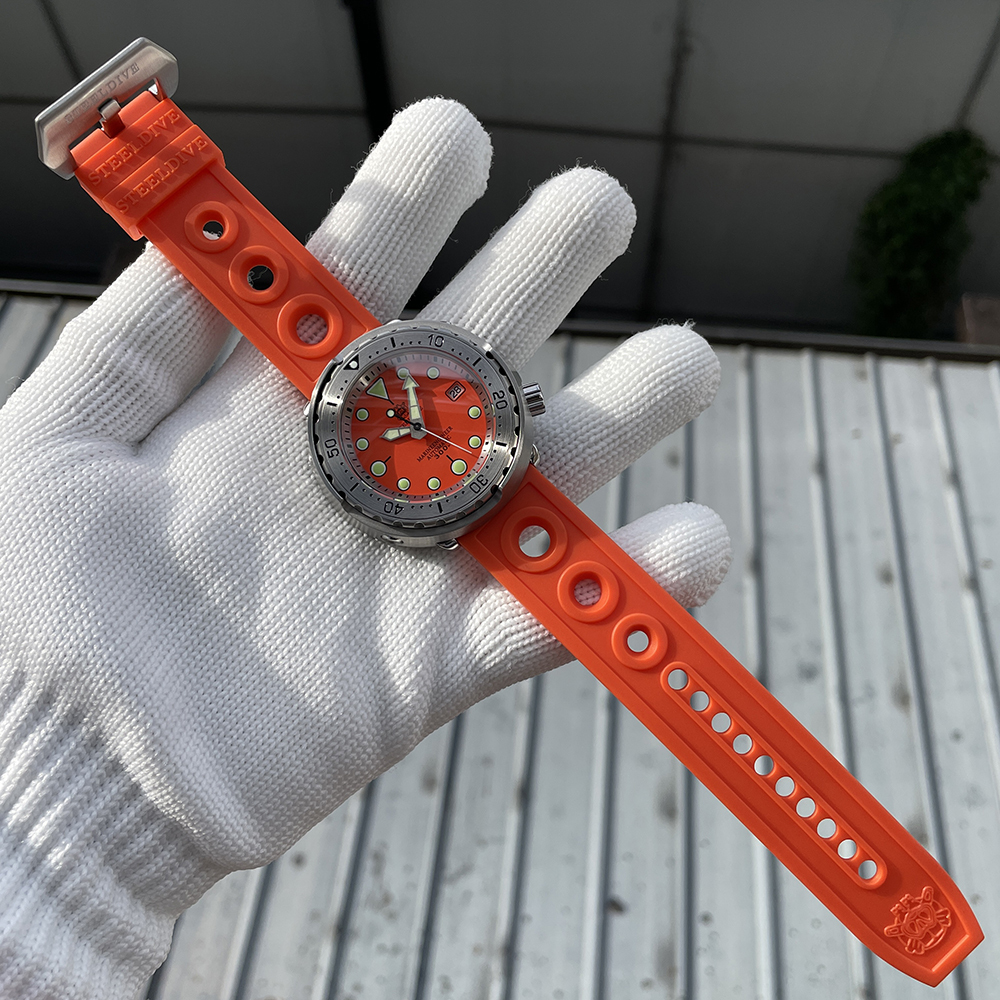 STEELDIVE Official SD1986 Steel Bezel 47.5MM Case Super Luminous Sapphire Glass 300M Waterproof NH35 Automatic Mens Dvie Watch