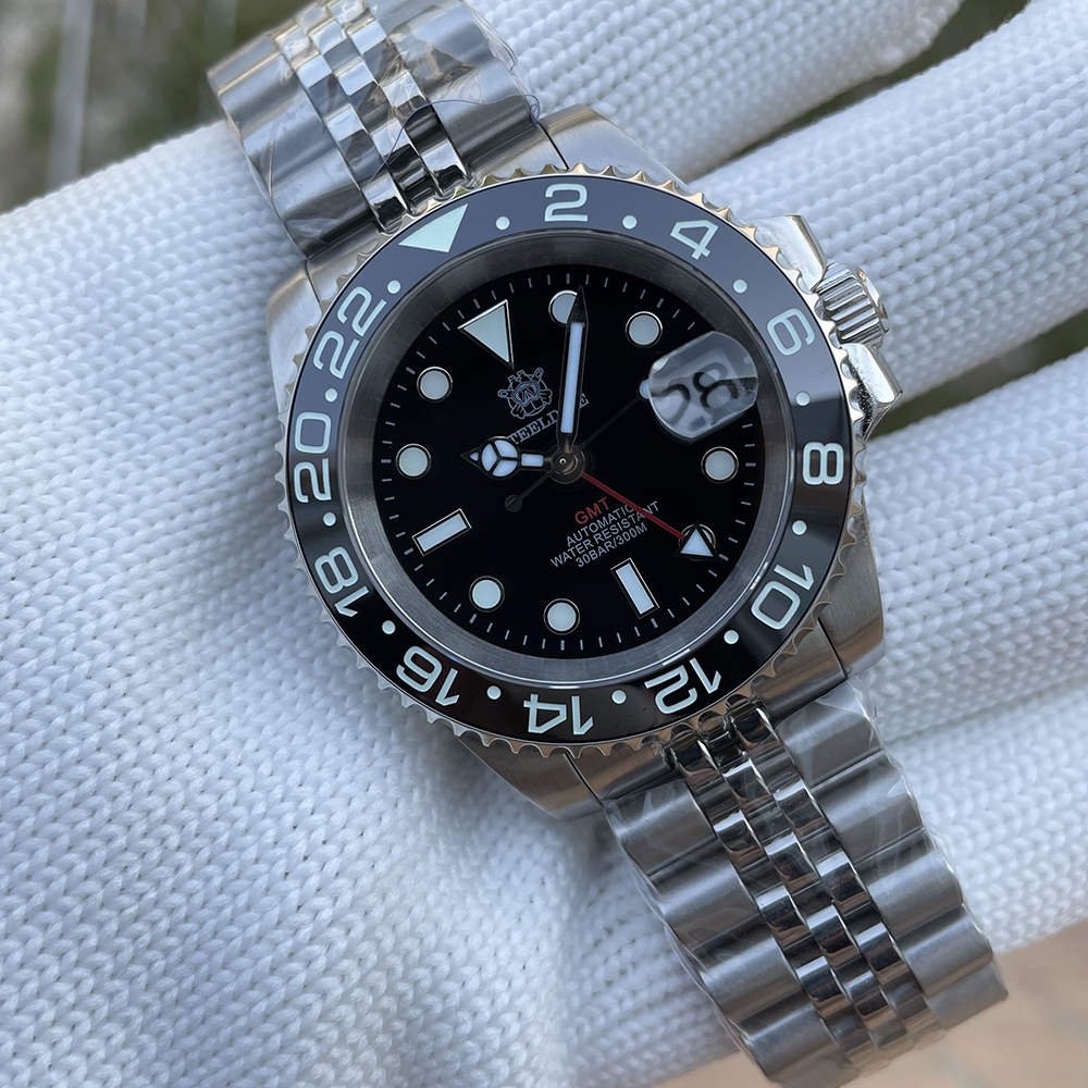 STEELDIVE Official SD1993 Popular Black Dial Bi-direction Ceramic Bezel NH34 GMT Dive Watch 300M