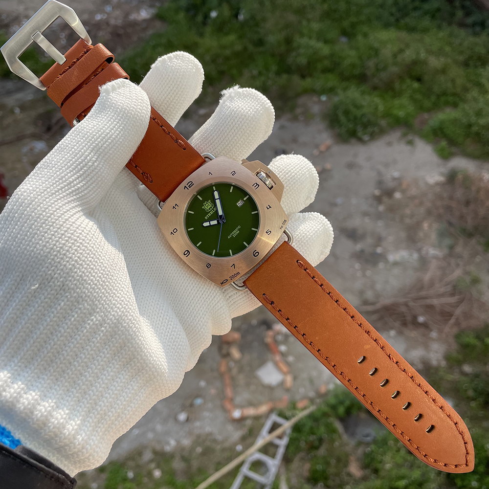 STEELDIVE Official SD1935S Limited Edition Suare Bronze Dive Watch With Serial Number