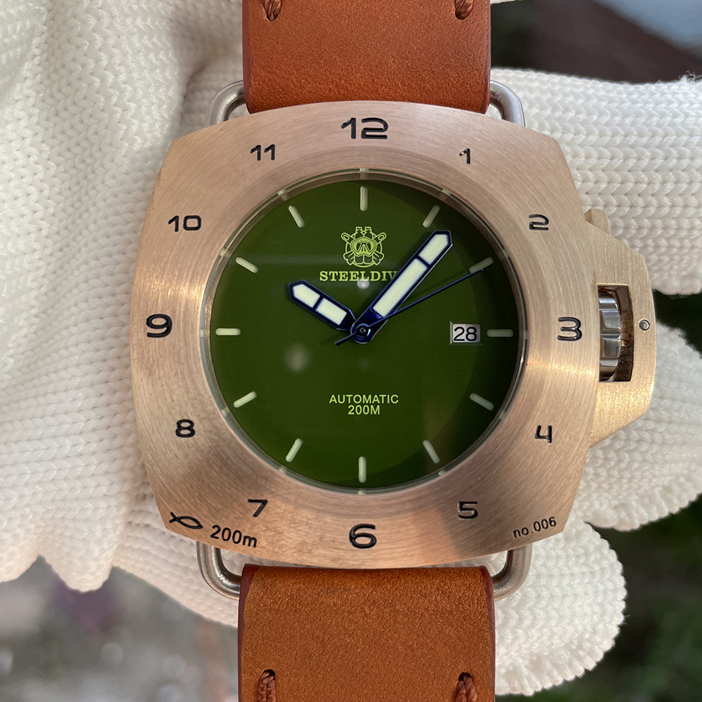 STEELDIVE Official SD1935S Limited Edition Suare Bronze Dive Watch With Serial Number