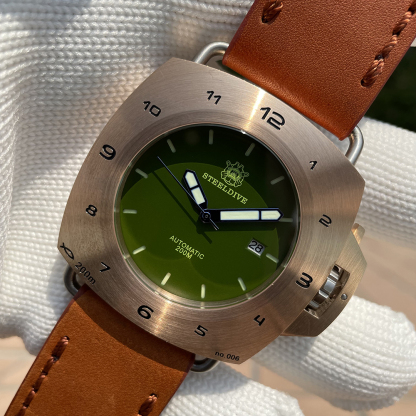 STEELDIVE Official SD1935S Limited Edition Suare Bronze Dive Watch With Serial Number