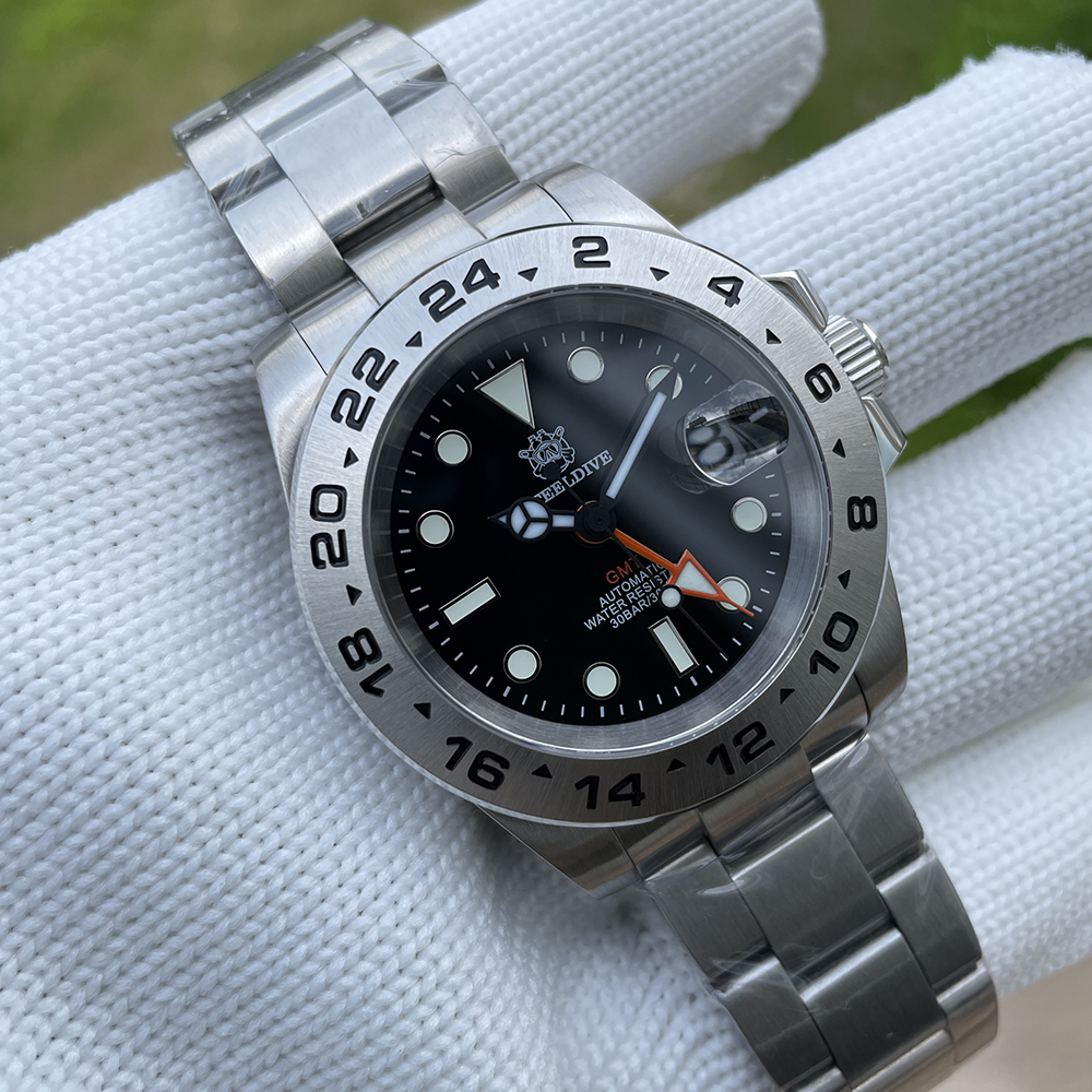 STEELDIVE Official SD1992 Black Dial 300M Waterproof  Date Function NH34 GMT Dive Watch 