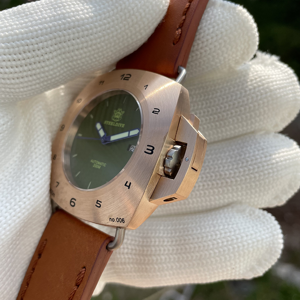 STEELDIVE Official SD1935S Limited Edition Suare Bronze Dive Watch With Serial Number