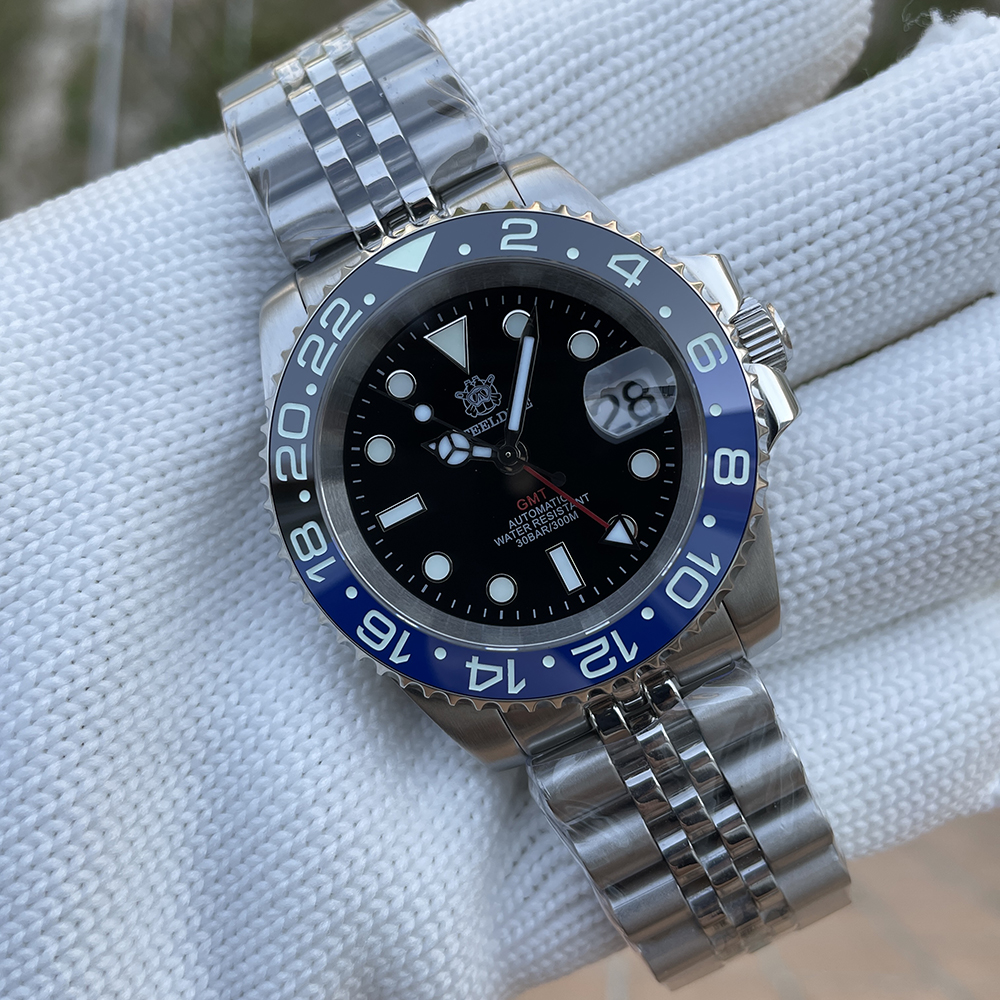 STEELDIVE Official SD1993 Popular Black Dial Bi-direction Ceramic Bezel NH34 GMT Dive Watch 300M
