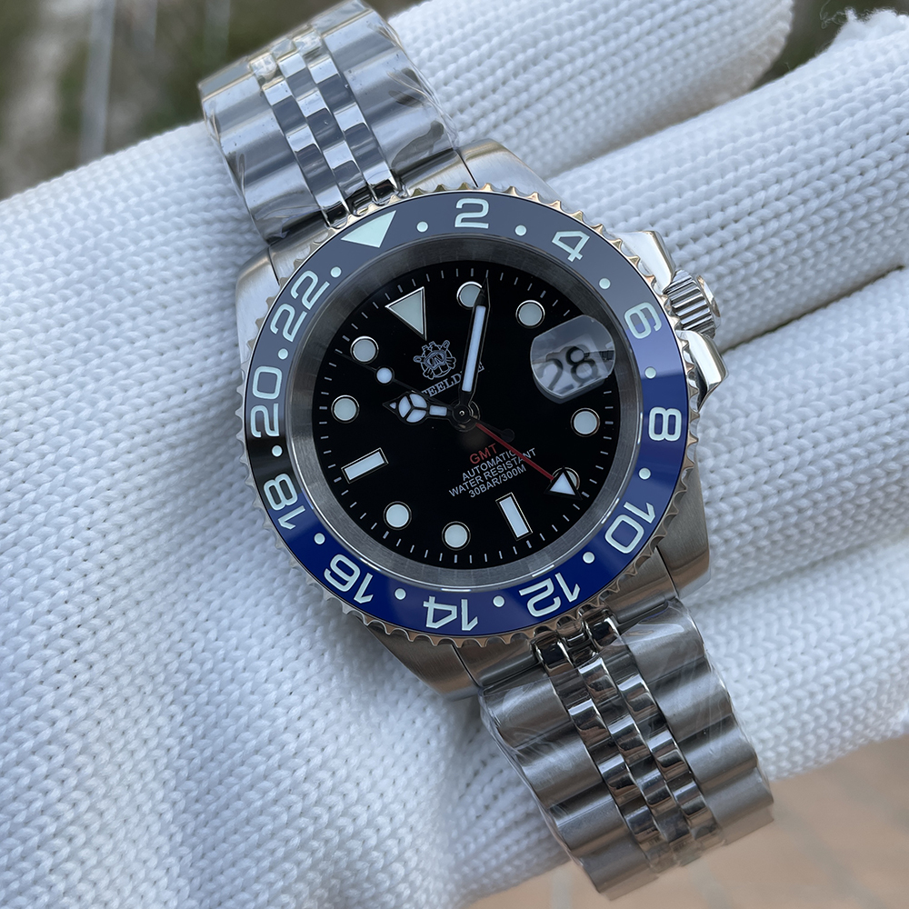 STEELDIVE Official SD1993 Popular Black Dial Bi-direction Ceramic Bezel NH34 GMT Dive Watch 300M