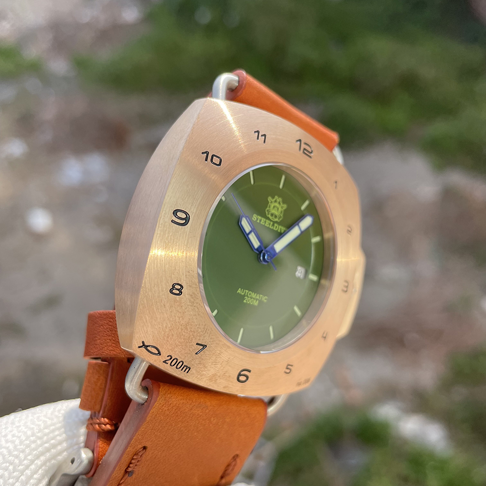 STEELDIVE Official SD1935S Limited Edition Suare Bronze Dive Watch With Serial Number