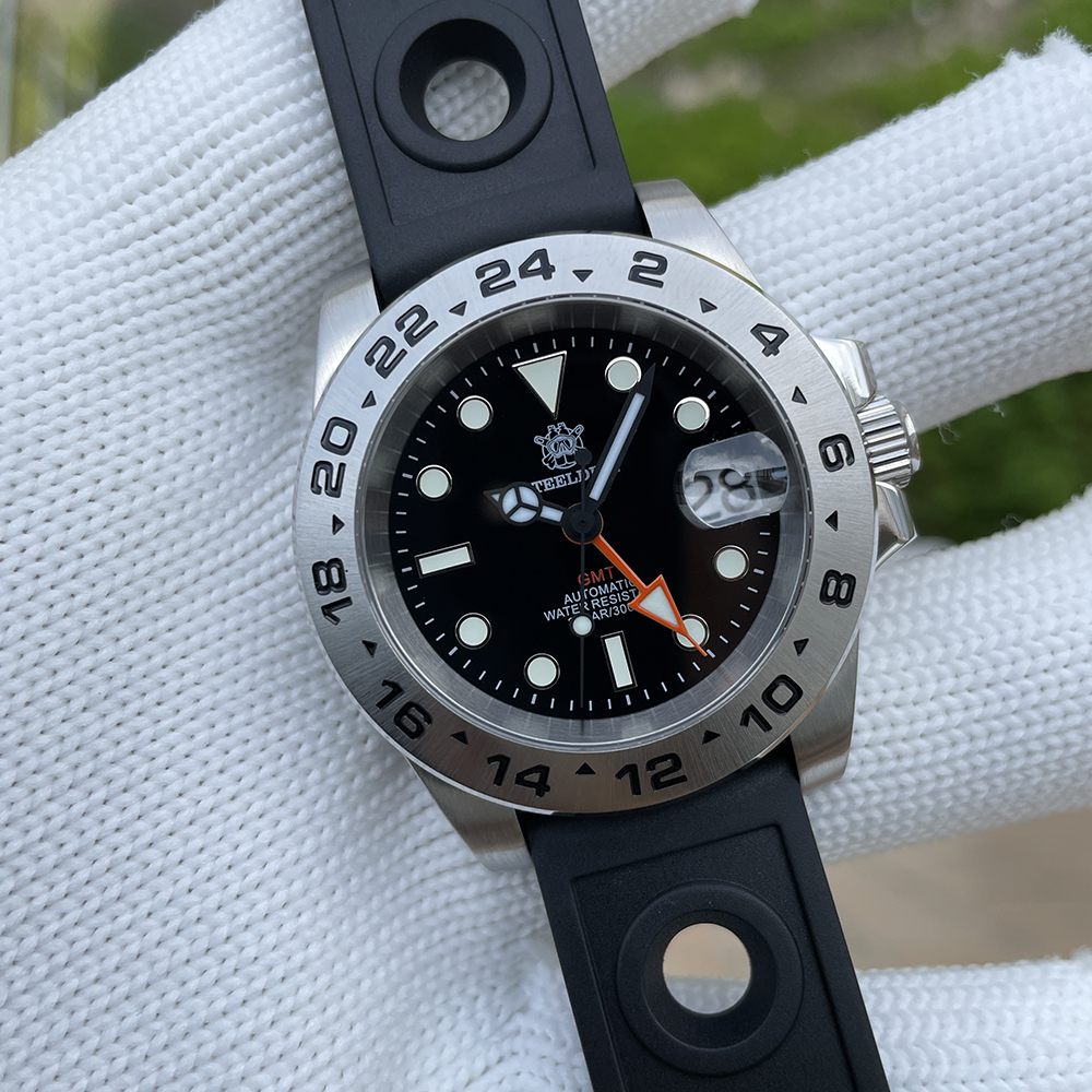 STEELDIVE Official SD1992 Black Dial 300M Waterproof  Date Function NH34 GMT Dive Watch 