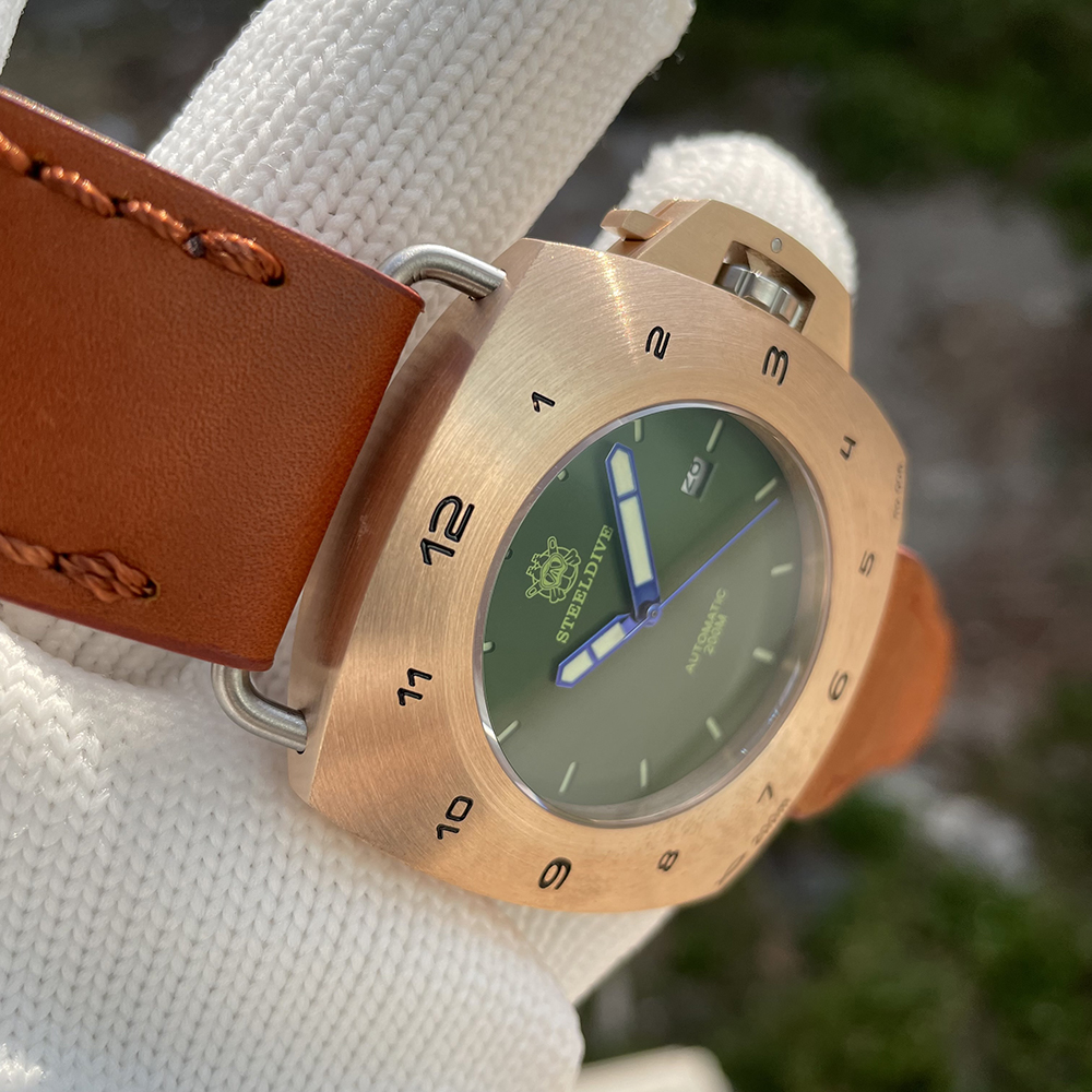 STEELDIVE Official SD1935S Limited Edition Suare Bronze Dive Watch With Serial Number