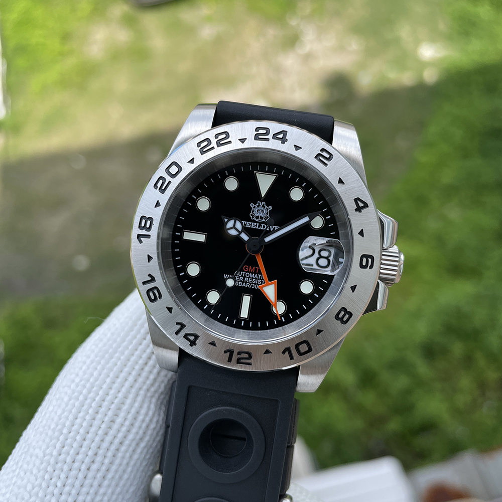 STEELDIVE Official SD1992 Black Dial 300M Waterproof  Date Function NH34 GMT Dive Watch 