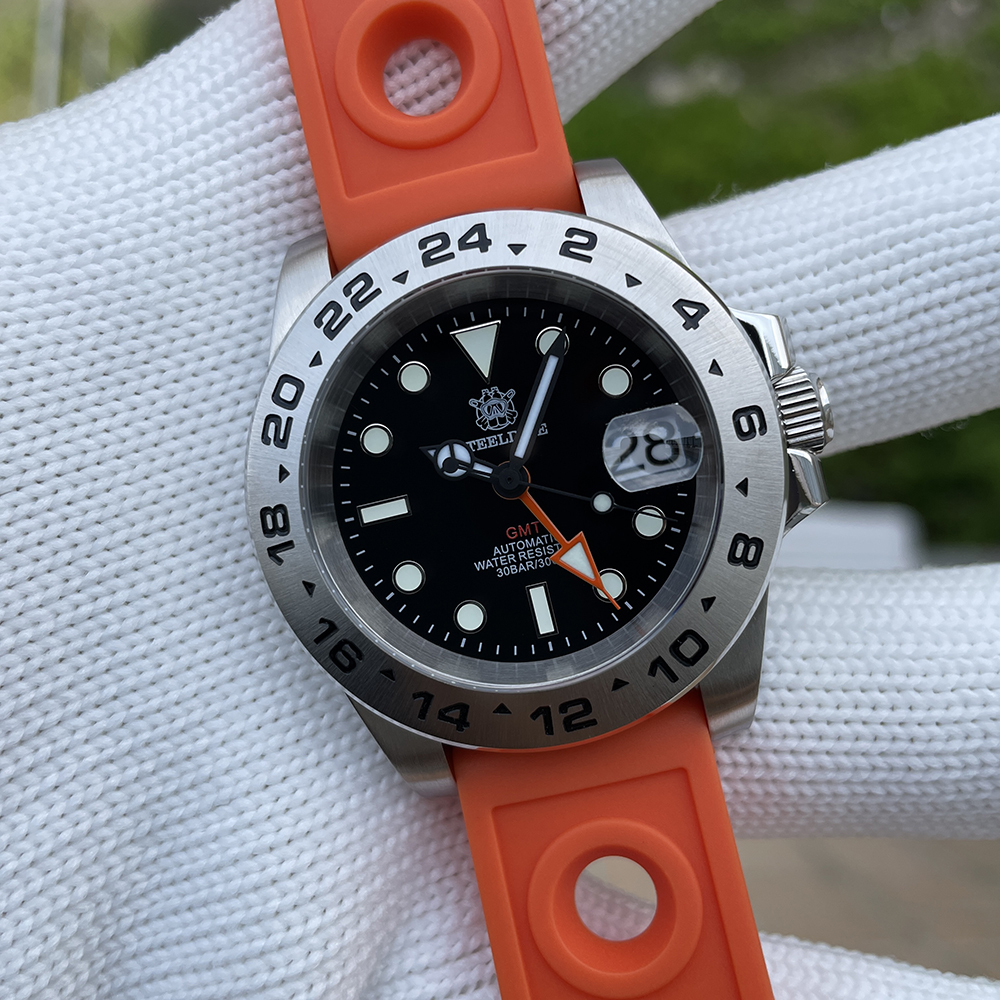 STEELDIVE Official SD1992 Black Dial 300M Waterproof  Date Function NH34 GMT Dive Watch 