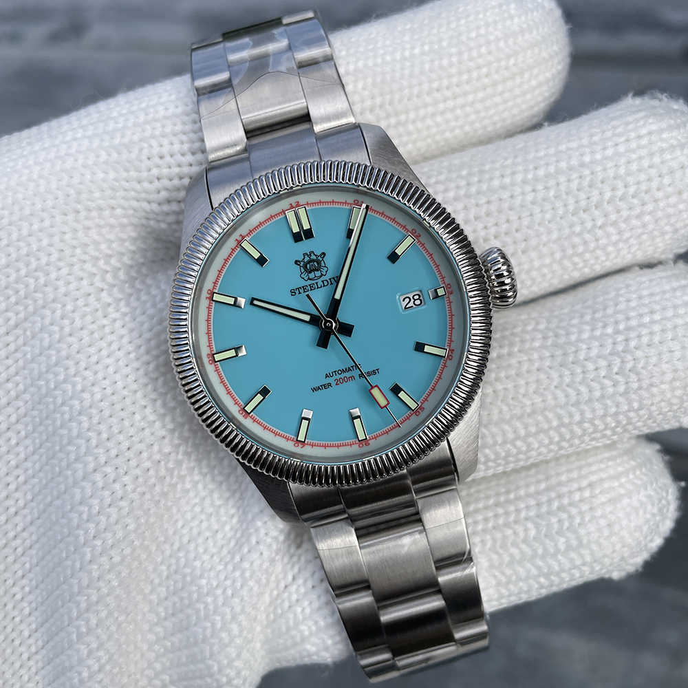 STEELDIVE Official SD1906T Turquoise Dial 200M NH35 Automatic Dive Watch