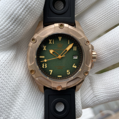 STEELDIVE Official SD1943S Green Dial Swiss Luminous 45MM Bronze Case 1000M Waterproof NH35 Mens Automatic Dive Watch