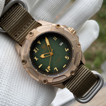 STEELDIVE Official SD1943S Green Dial Swiss Luminous 45MM Bronze Case 1000M Waterproof NH35 Mens Automatic Dive Watch