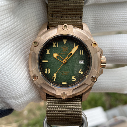 STEELDIVE Official SD1943S Green Dial Swiss Luminous 45MM Bronze Case 1000M Waterproof NH35 Mens Automatic Dive Watch