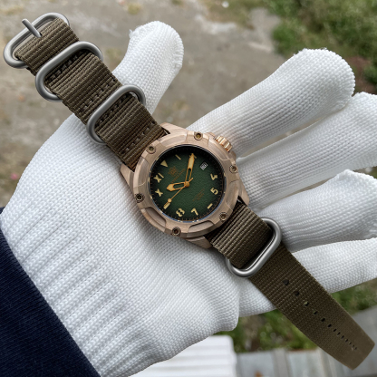 STEELDIVE Official SD1943S Green Dial Swiss Luminous 45MM Bronze Case 1000M Waterproof NH35 Mens Automatic Dive Watch