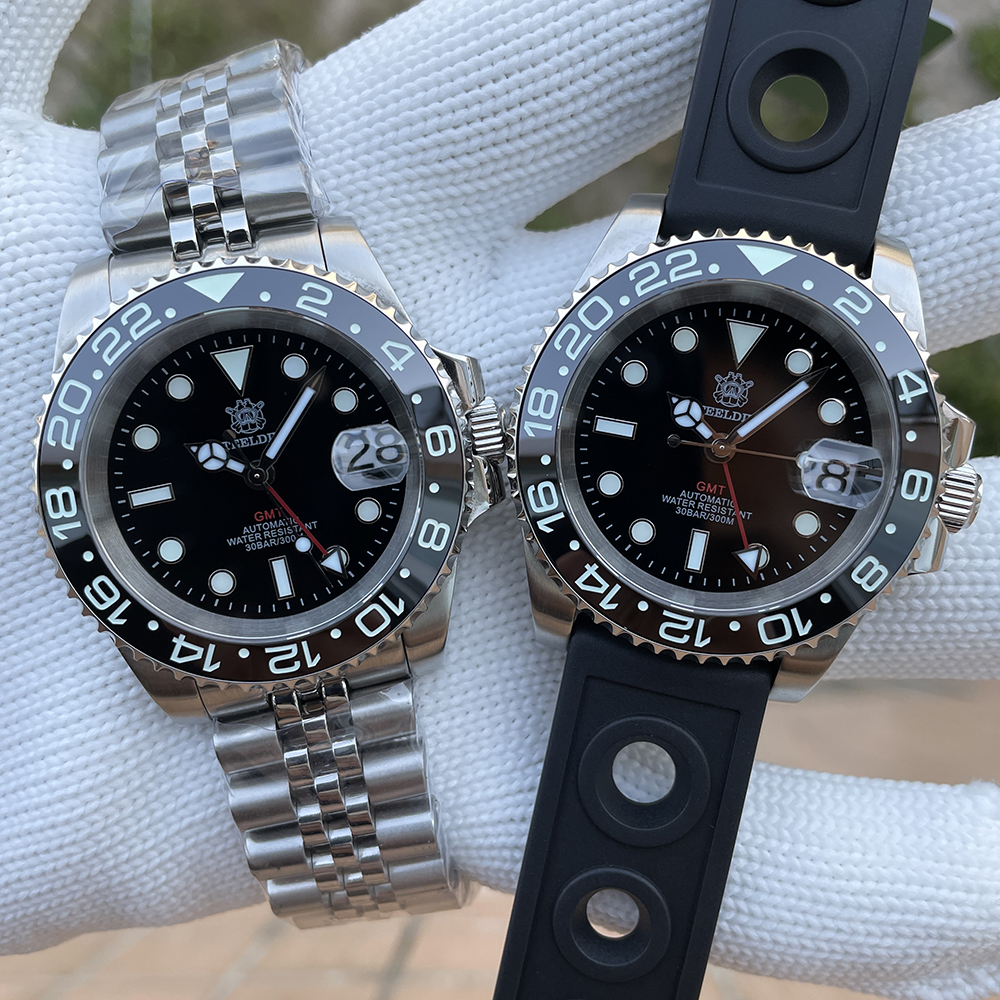 STEELDIVE Official SD1993 Popular Black Dial Bi-direction Ceramic Bezel NH34 GMT Dive Watch 300M