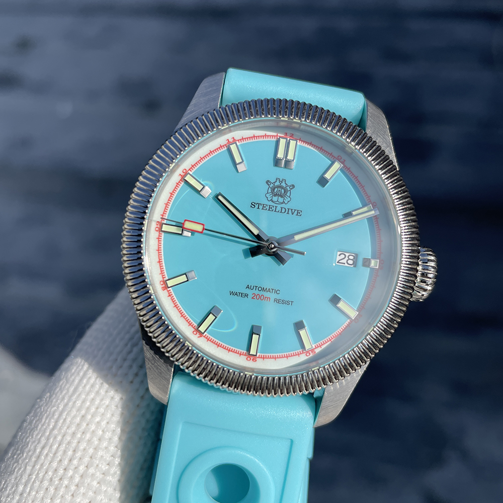 STEELDIVE Official SD1906T Turquoise Dial 200M NH35 Automatic Dive Watch