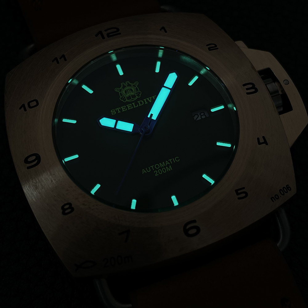 STEELDIVE Official SD1935S Limited Edition Suare Bronze Dive Watch With Serial Number