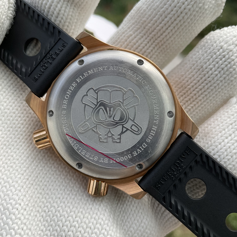 STEELDIVE Official SD1950S Two Buttons 44MM Solid Bronze Case 3000M Waterproof Sappire Glass NH35 Automatic Dive Watch
