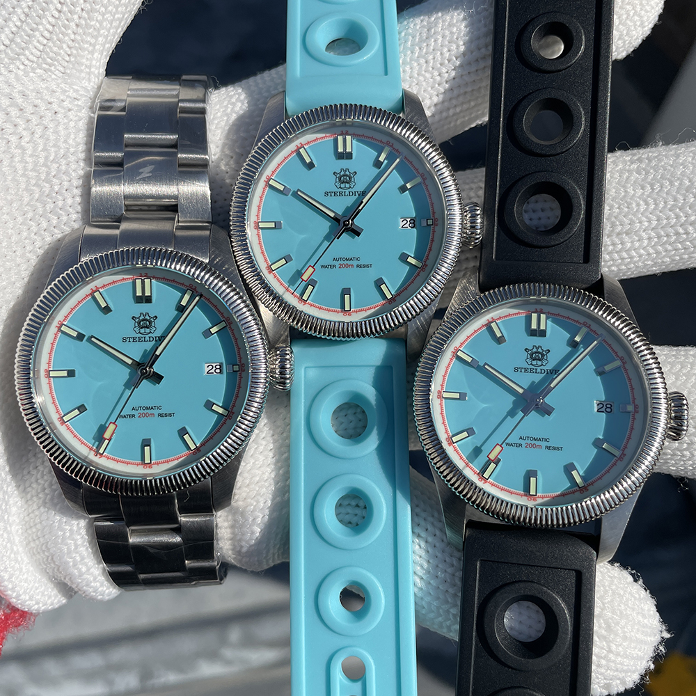 STEELDIVE Official SD1906T Turquoise Dial 200M NH35 Automatic Dive Watch