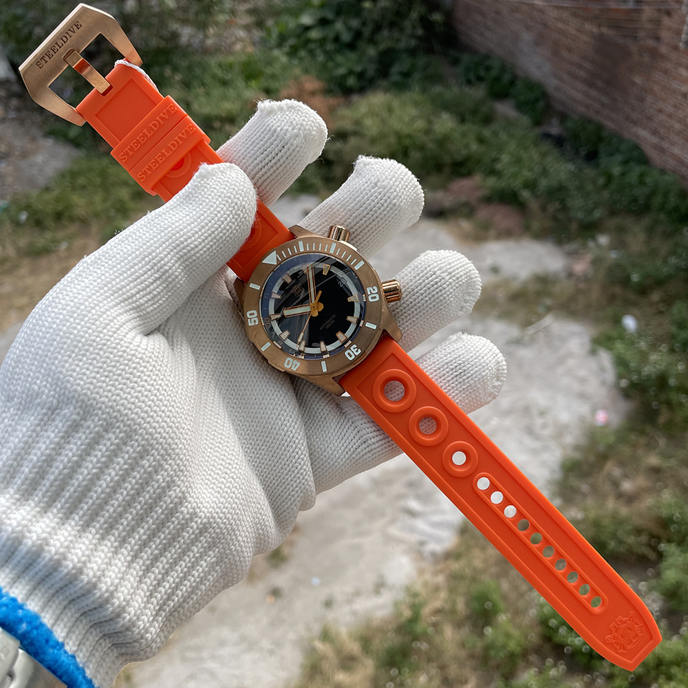STEELDIVE Official SD1950S Two Buttons 44MM Solid Bronze Case 3000M Waterproof Sappire Glass NH35 Automatic Dive Watch
