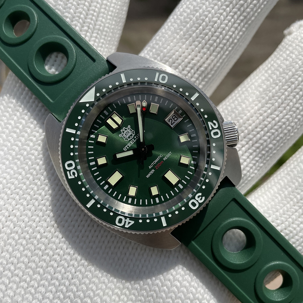 STEELDIVE Official SD1977 42MM Thin Abalone Mechanical Watches AR Coating Sapphire Glass NH35 Automatic 200M Waterproof Dive Watch