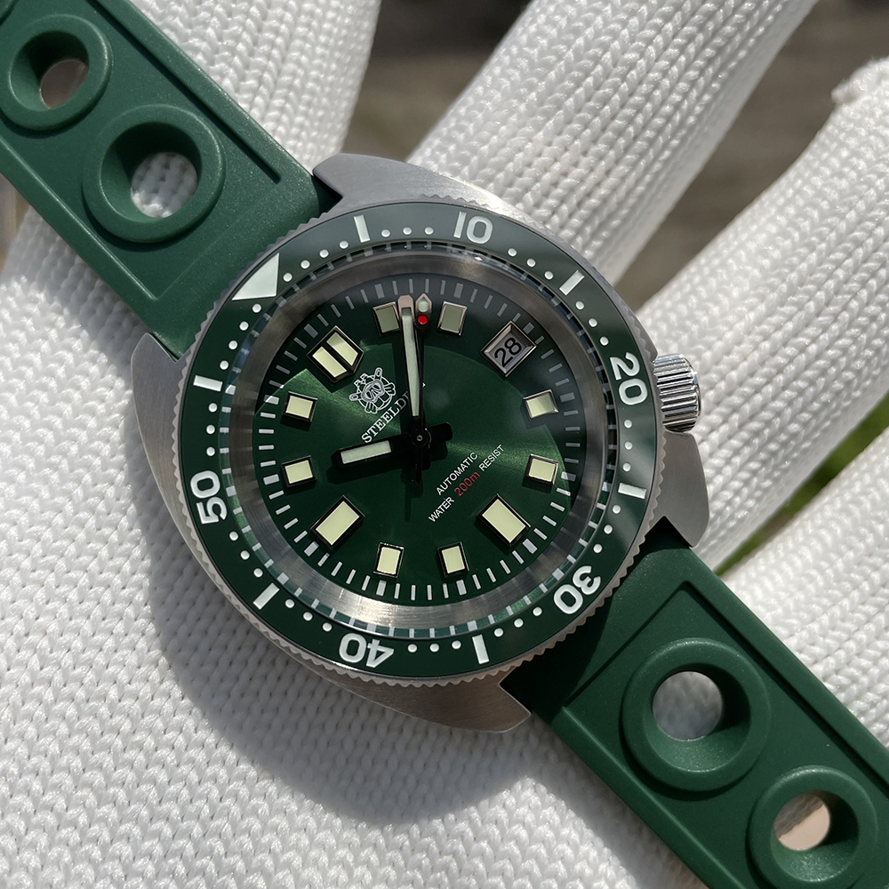 STEELDIVE Official SD1977 42MM Thin Abalone Mechanical Watches AR Coating Sapphire Glass NH35 Automatic 200M Waterproof Dive Watch