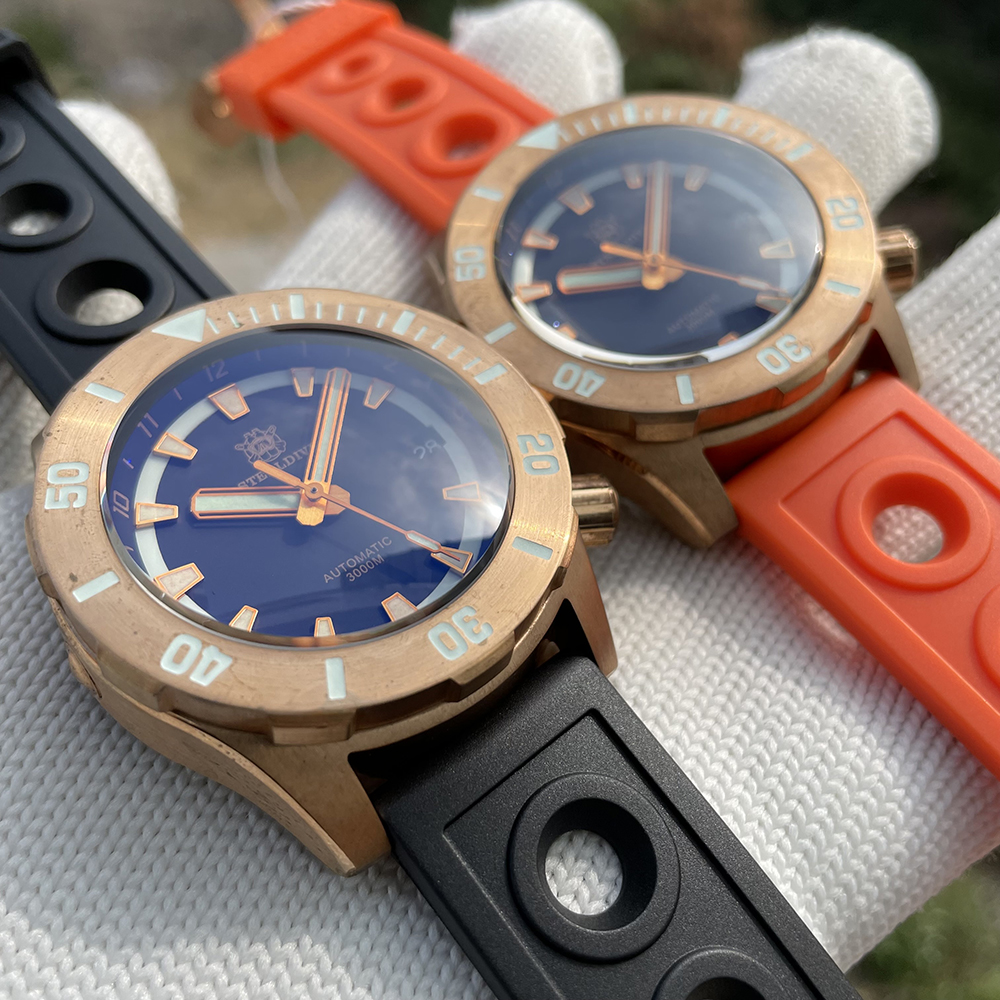 STEELDIVE Official SD1950S Two Buttons 44MM Solid Bronze Case 3000M Waterproof Sappire Glass NH35 Automatic Dive Watch