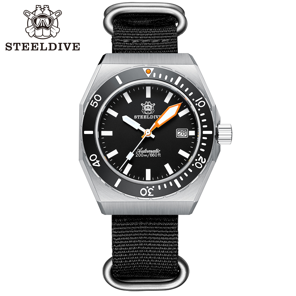 STEELDIVE Official SD1963 42MM Case Sapphire Glass Ceramic Bezel 200M Waterproof NH35 Automatic Mechanical Mens Dive Watches