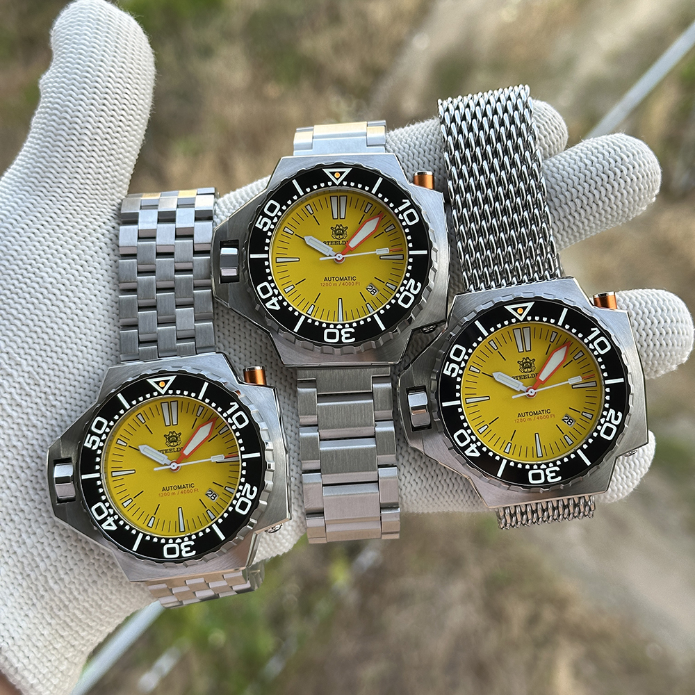 STEELDIVE Official SD1969 Yellow Proplof Watch 1200M Waterproof NH35 Automatic Movement
