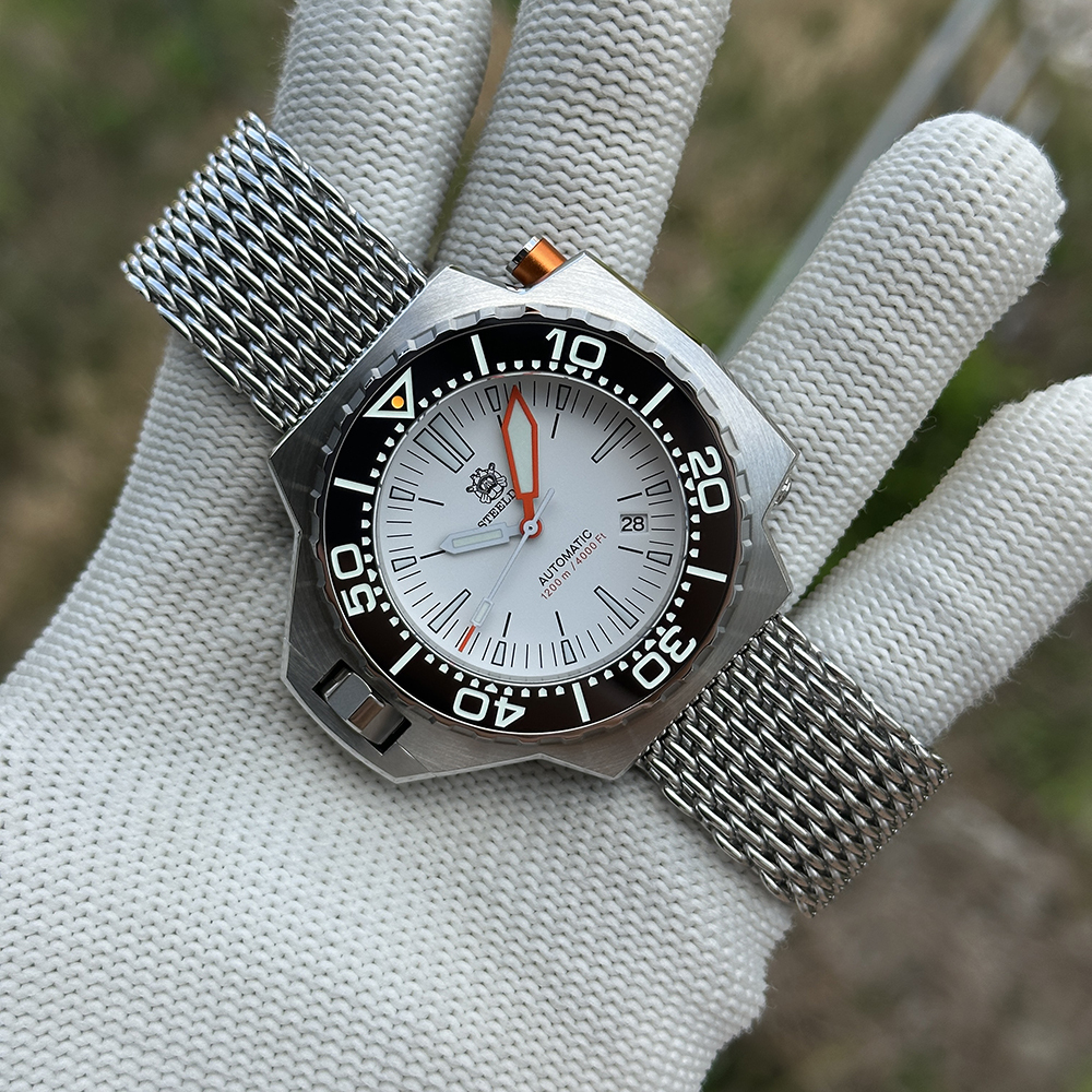 STEELDIVE Official SD1969 White Dial 56mm Case Japan NH35 Automatic Dive Watch