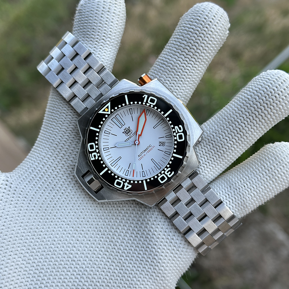 STEELDIVE Official SD1969 White Dial 56mm Case Japan NH35 Automatic Dive Watch