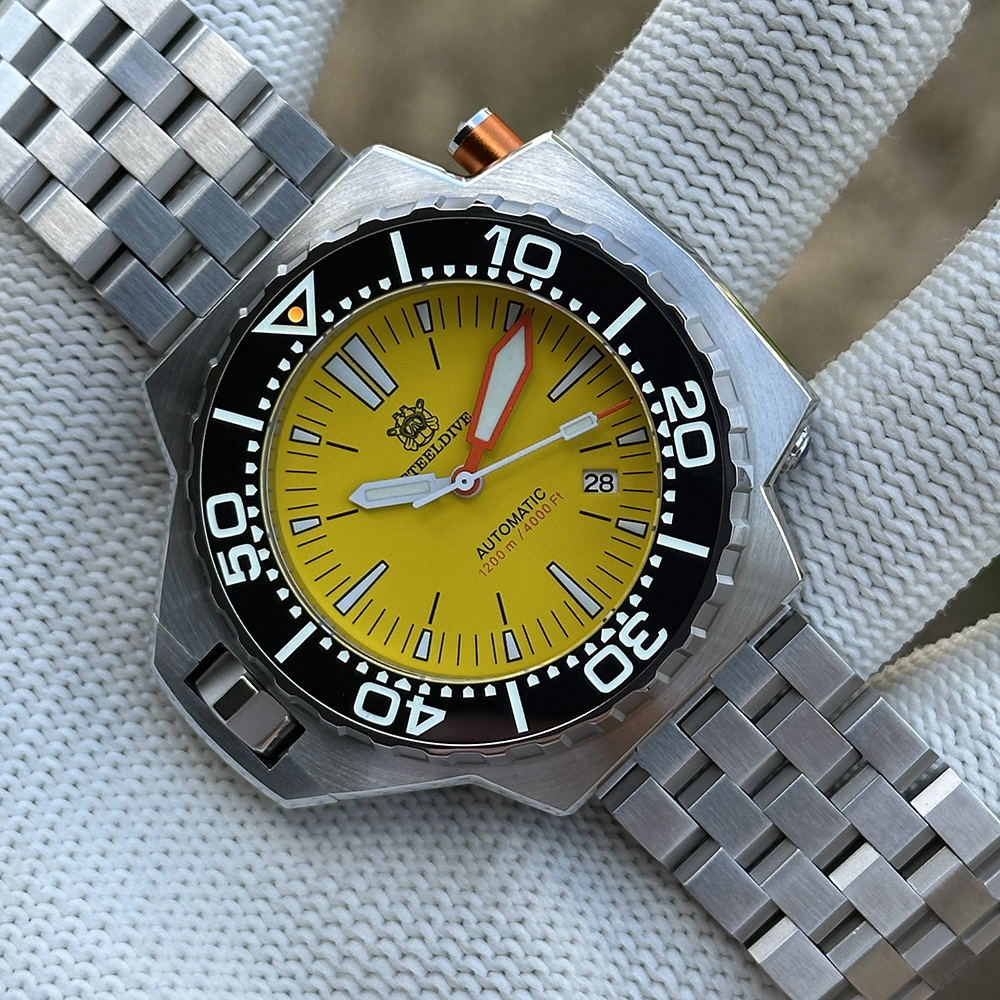 STEELDIVE Official SD1969 Yellow Proplof Watch 1200M Waterproof NH35 Automatic Movement