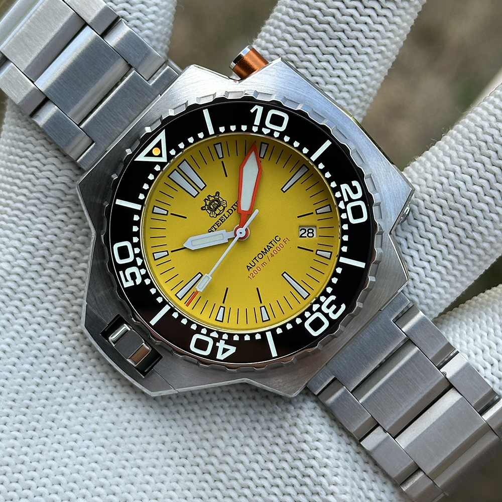 STEELDIVE Official SD1969 Yellow Proplof Watch 1200M Waterproof NH35 Automatic Movement