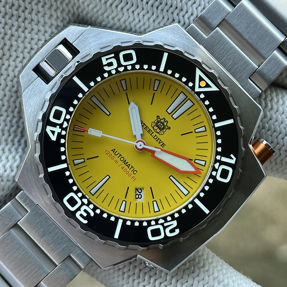 STEELDIVE Official SD1969 Yellow Proplof Watch 1200M Waterproof NH35 Automatic Movement