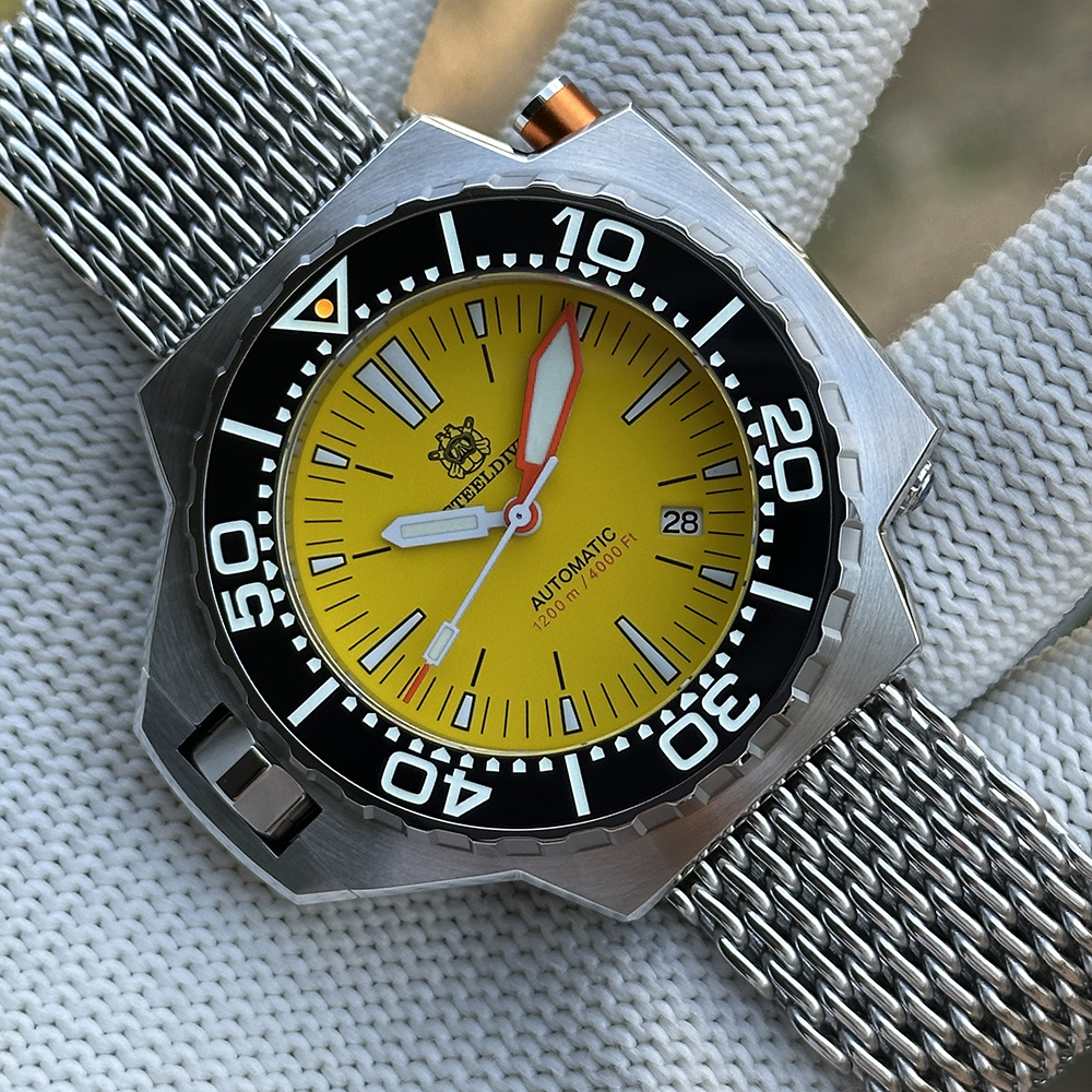 STEELDIVE Official SD1969 Yellow Proplof Watch 1200M Waterproof NH35 Automatic Movement