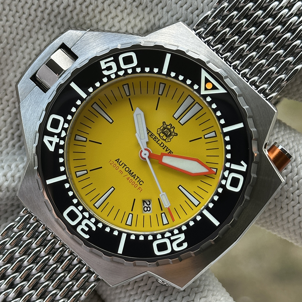 STEELDIVE Official SD1969 Yellow Proplof Watch 1200M Waterproof NH35 Automatic Movement