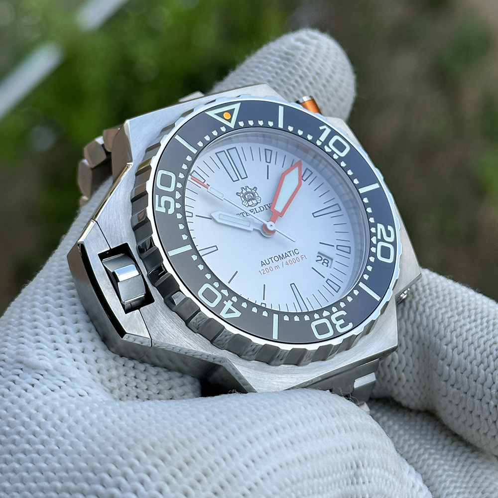 STEELDIVE Official SD1969 White Dial 56mm Case Japan NH35 Automatic Dive Watch