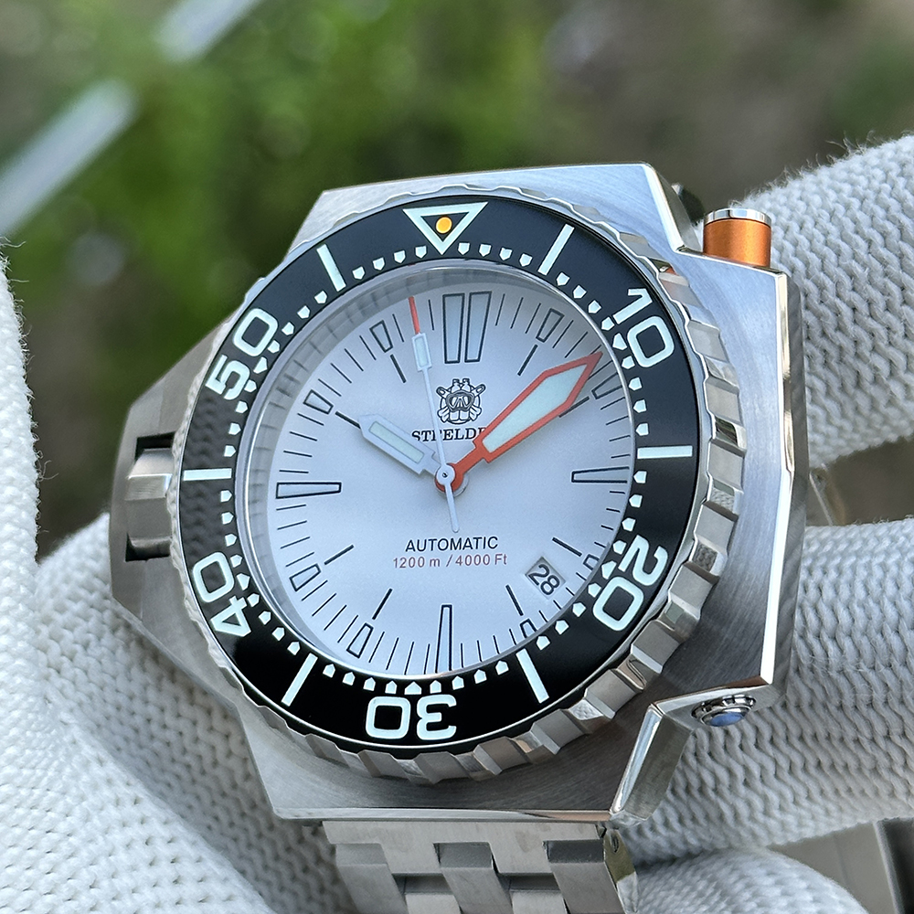 STEELDIVE Official SD1969 White Dial 56mm Case Japan NH35 Automatic Dive Watch