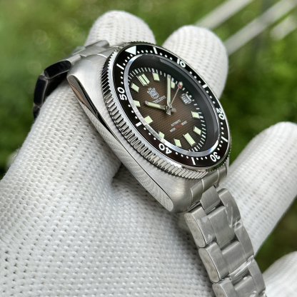 STEELDIVE Official SD1970F Brown Vintage Diver Watch