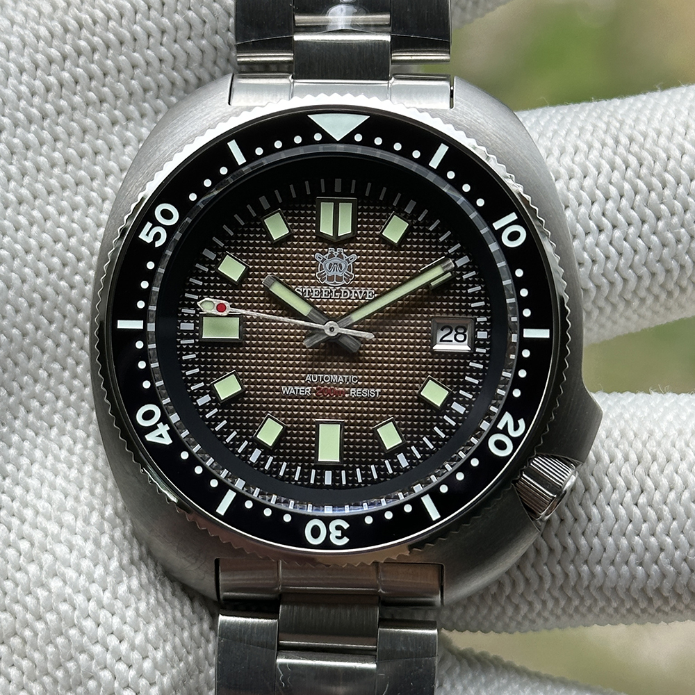 STEELDIVE Official SD1970F Brown Vintage Diver Watch