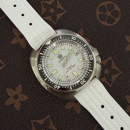 STEELDIVE Official No Logo 20mm Soft White Silicone Replacement Strap 